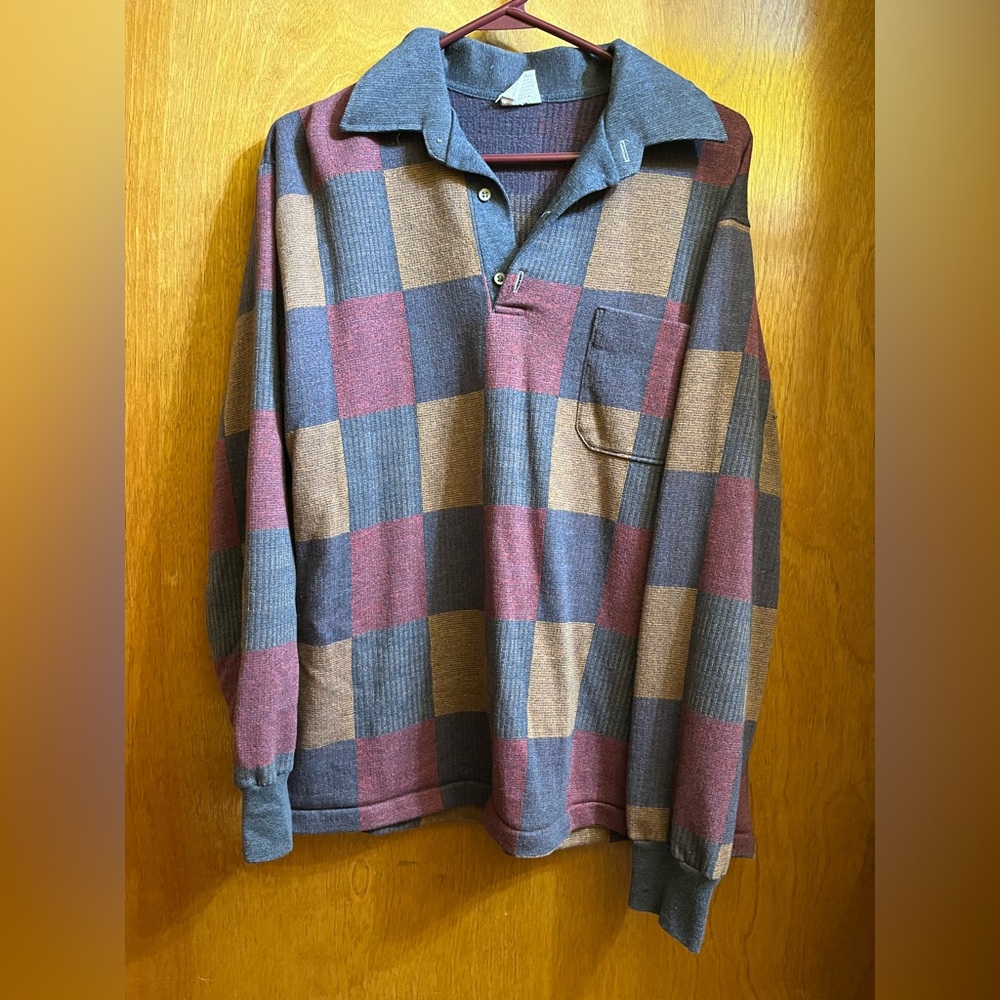 Vintage Plaid Long Sleeve Men's Shirt